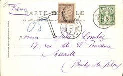 VINTAGE POSTCARD Chevre On the tops Switches green and Mont Blanc