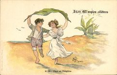 CPA Fantaisie Illustrateur Lami Collection de la Creme Simon Paul et Virginie