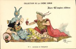 VINTAGE POSTCARD Fantasy Illustrator Lami Collection of the Cream Simon Antoine and Cleopatre Egypt Egypt Rome