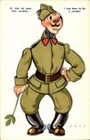 CPA Fantaisie Militaria Cass Je suis ne pour etre cavalier 