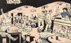 VINTAGE POSTCARD Militaria Fantasy With the canteen