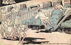 VINTAGE POSTCARD Militaria Fantasy In rocker