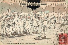 VINTAGE POSTCARD Militaria Fantasy the call to the drudgery of chips