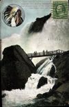 VINTAGE POSTCARD Far West Cow Boy Undermines the Winds Niagara Falls Indians off
