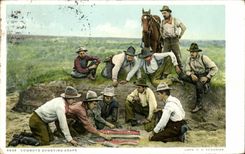 CPA Far West Cow Boy Cowboys shooting Craps 