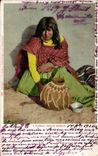 CPA Far West Cow Boy A Pueblo Indian woman