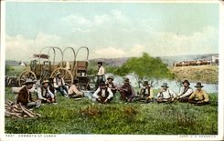 CPA Far West Cow Boy Cowboys at lunch 