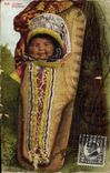 VINTAGE POSTCARD Far West Cow Servant boy Indian papoose