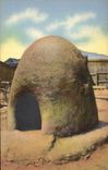 VINTAGE POSTCARD Far West Cow Servant boy Adobe bake oven off the Southwest