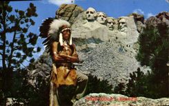 CPM Far West Cow Boy Mt Rushmore and Black Elk a Siox warrior Indiens