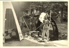 Real photo Far West Cow Indian Servant boy