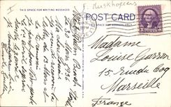 VINTAGE POSTCARD Far West Cow Boy has seminole Indian Village First lesson in Canoe making Florida