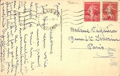 Casa del tabaco de la POSTAL de la VENDIMIA de los tabacos de la diorama 1937 de la exposición un taller del mouillade