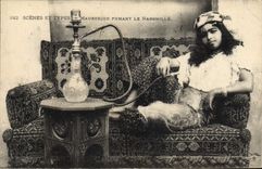 VINTAGE POSTCARD Moorish Tobacco smoking the Narghile