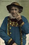 CPA Tabac Type de vieillard breton Folklore 