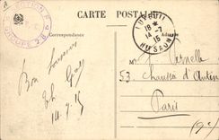 VINTAGE POSTCARD Drill Balloon of Alsace the full one with the gun House of the guard