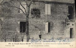 VINTAGE POSTCARD Drill In Argonne the house forestiere of the Furnace of the monks