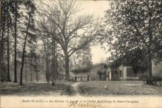VINTAGE POSTCARD Rueil Drill the house of the guard and the country cottage of the pond of Cucuphat Saint