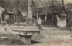 VINTAGE POSTCARD Drill Surroundings of Dead Port the table Place or dejeunerent François 1st and the duchess of Stamps