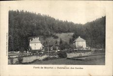 VINTAGE POSTCARD Drill of Meyriat Dwelling of the guards