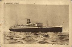 VINTAGE POSTCARD Boat Steamer Foucauld Brought together Chargers