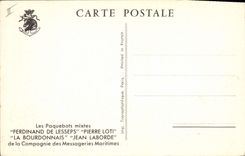 CPA Bateau Paquebots mixtes Ferdinand de Lesseps Pierre Loti La Bourdonnais Jean Laborde