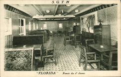VINTAGE POSTCARD Boat Steamer SGTM Florida Smoking-room of the 2nd classes