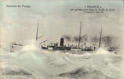 CPA Bateau Paquebot France par grosse mer dans le golfe de Lion 