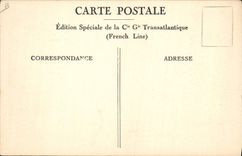 VINTAGE POSTCARD Boat Steamer Ile de France the large living room