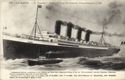 CPA Bateau Paquebot France de la Compagnie Generale Transatlantique Le Havre 