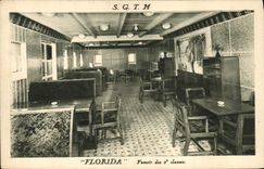 VINTAGE POSTCARD Boat Steamer Florida SGTM Smoking-room of the 2nd classes