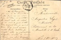 VINTAGE POSTCARD Goat Vence Street Sainte Luce