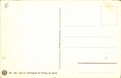 CPA Fantaisie Illustrateur Leve Bateau Vue sur Martigues et l'etang de Berre