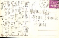 CPA Fantaisie Illustrateur Leve Bateau Vue sur Martigues et l'etang de Berre