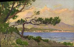 CPA Fantaisie Illustrateur Leve Vue sur Menton 