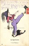 VINTAGE POSTCARD Fantasy Illustrator Lafon Woman the divided skirt In Tabarin