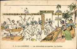VINTAGE POSTCARD Militaria Fantasy distractions with the district the canteen