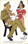 CPA Fantaisie Militaria Soldat Militaria Tabac Cigarette