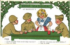 CPA Fantaisie Militaria Chez Madelon 