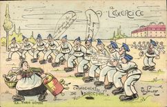 CPA Fantaisie Militaria l'exercice