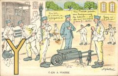 CPA Fantaisie Militaria Yen a marre 