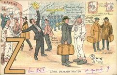 VINTAGE POSTCARD Militaria Fantasy Zero tomorrow amtin Chein