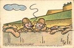 VINTAGE POSTCARD Fantasy Militaria Luc Cyl Pipe Tobacco