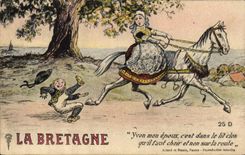 VINTAGE POSTCARD Brittany Yvon my husband horse Folklore