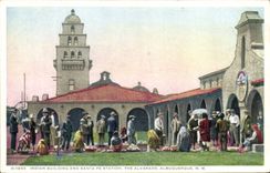 CPA Indiens Indian building and Santa Fe station The Alvarado Albuquerque NM