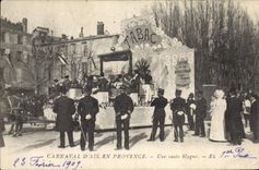 VINTAGE POSTCARD Folklore Carnival of Aix in Provence a huge joke Tobacco