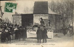 VINTAGE POSTCARD Folklore Carnival of Aix in Provence Tank of the huge joke Tobacco