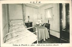 CPA Bateau Paquebot SGTM Cabine de priorite a 1 place Salle de bains 