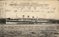 CPA Bateau Paquebot Transatlantique France Actuellement navire hopital 