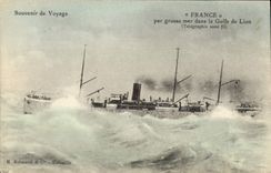 CPA Bateau Paquebot France par grosse mer dans le Golfe du Lion 
